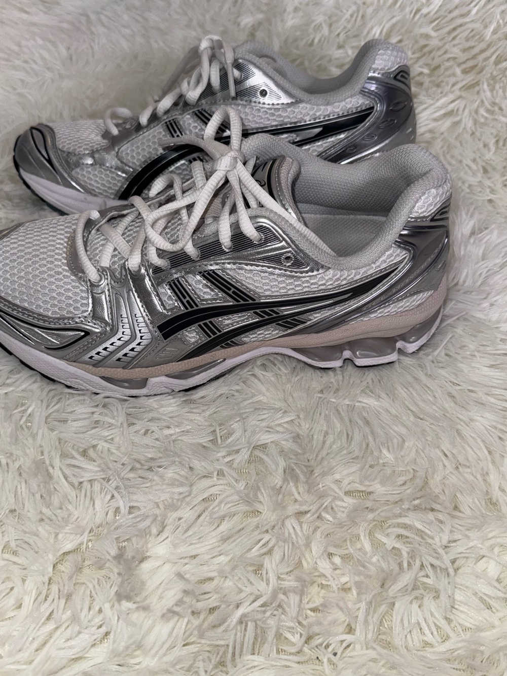 ASICS Women's Silver and White Athletic Running Shoes - Picture 6 of 7